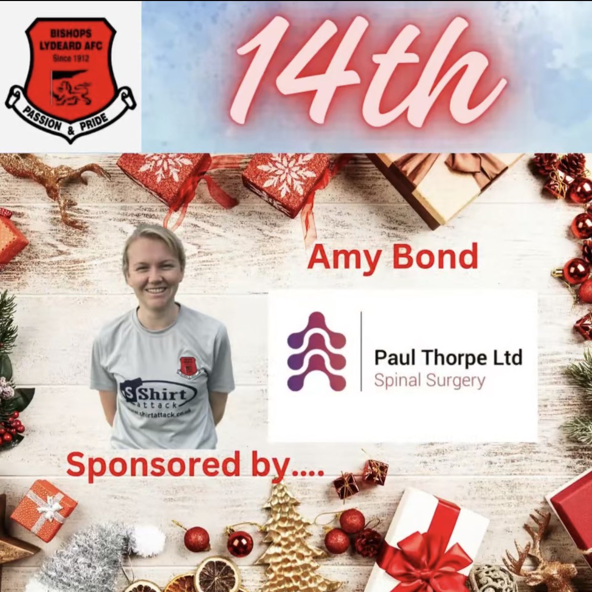 LydeardLadiesFC's tweet photo. 🔴⚫️Ladies Christmas Calendar 🔴⚫️

BIG thank you to @AmyBond1 Sponsor 🤝
#ALLORNOTHING #BLAFC https://t.co/pN7I6PRFzJ