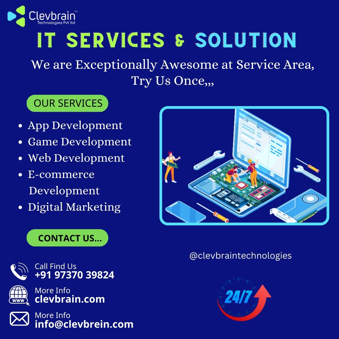 ClevbrainT40179's tweet photo. "Your success is our mission! 🚀 @clevbraintechnologies is your go-to destination for unparalleled IT services and solutions. Let's build your digital future together."
Contact Us - +91 93370 39824
For More Details Please Visit a Website - https://t.co/1zmPpB5P63 
#ITSolutions https://t.co/MkL8GQSv29
