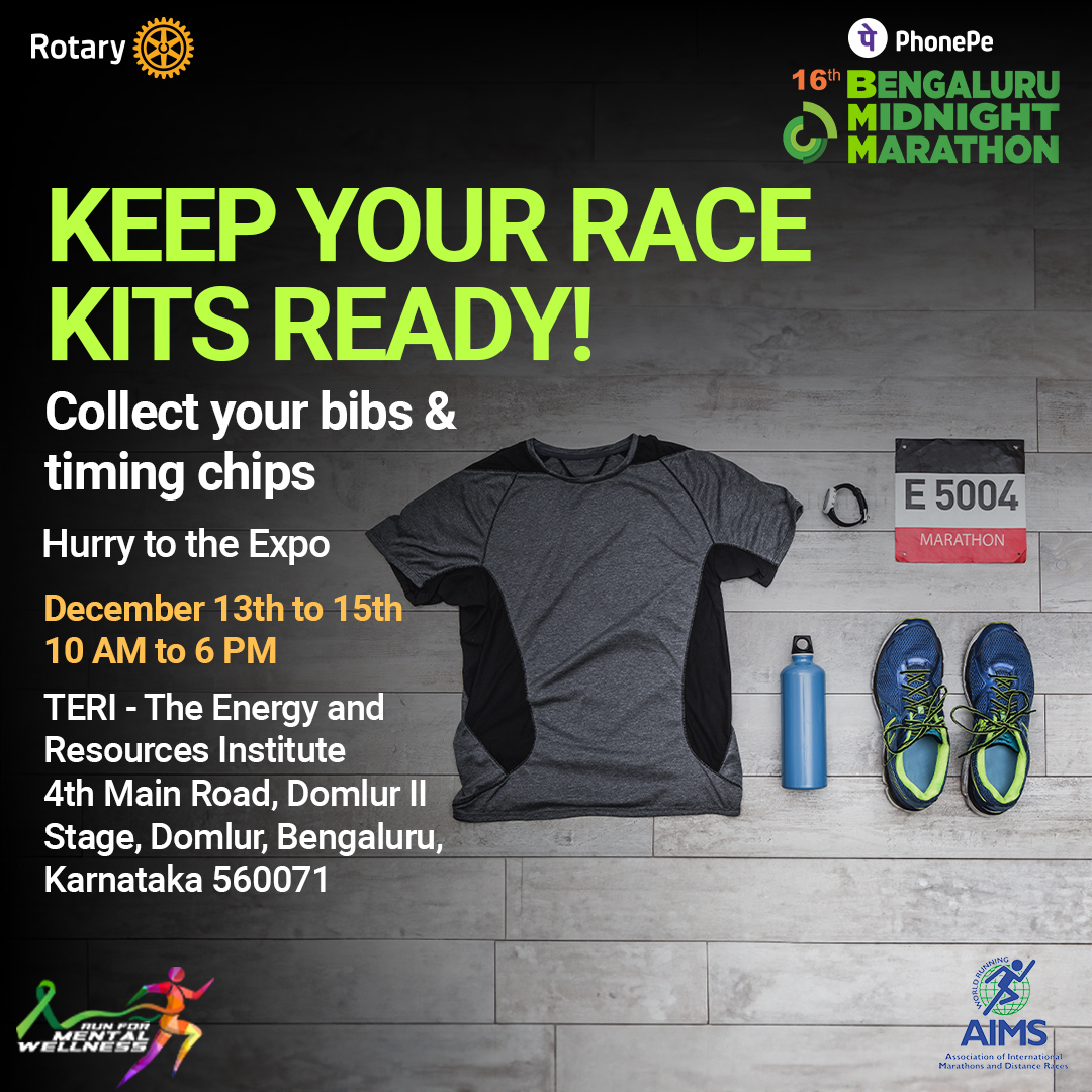 Make sure your marathon prep pays off! Visit TERI with your application confirmation (digital or printed) and a valid photo ID. If you are sending someone to pick it up, ensure they have your confirmation, their ID, and a copy of yours. Time to get race-ready!

#BMM #FitIndia