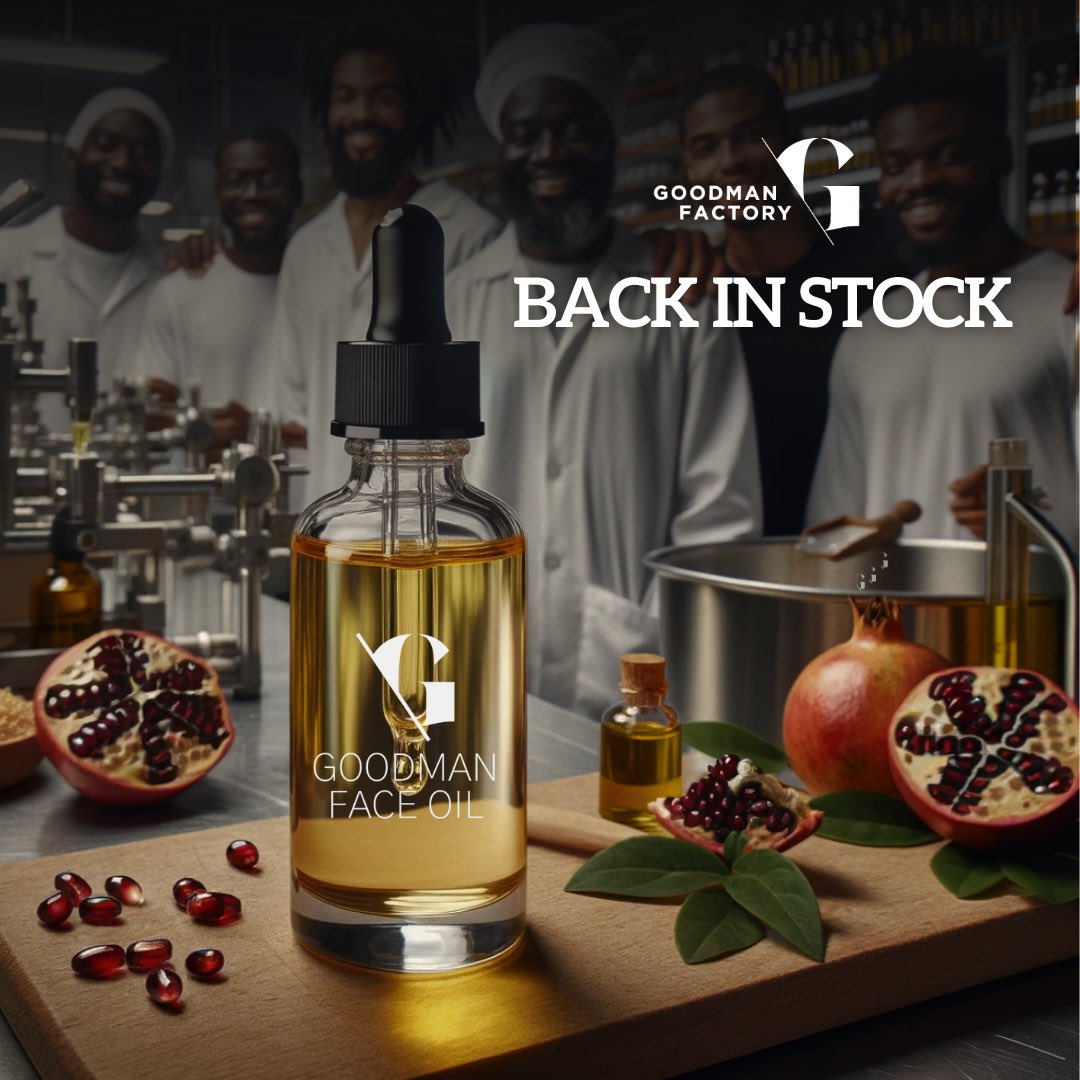 goodmanfactory's tweet photo. Exciting News! Our acclaimed Goodman Face Oil is finally back in stock! 🌟 Amidst the bustling festive szn, our dedicated team is working tirelessly in the lab to ensure your holiday orders are dispatched on time. https://t.co/bB5ssqj2ms https://t.co/bMXz4F095c