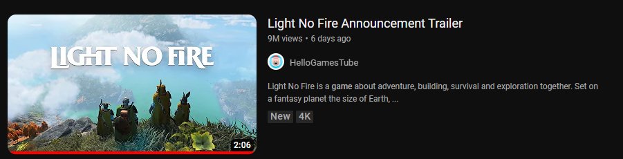 Light No Fire Trailer Became Most Watched Upcoming Video game on Steam in 6 Days 
#NoMansSky #LightNoFire