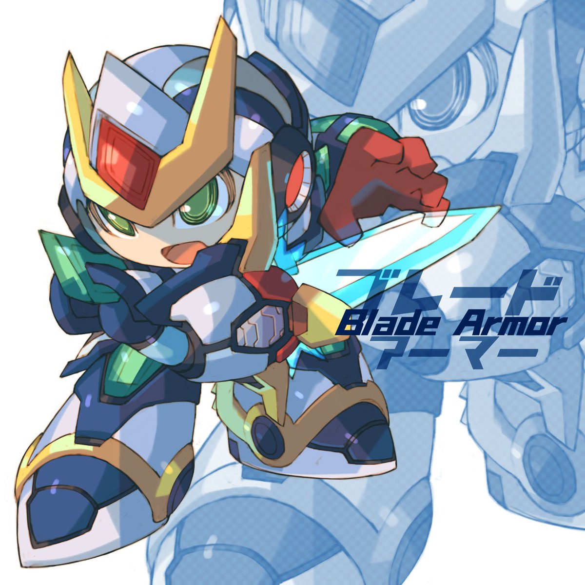 1boy male focus green eyes zoom layer solo chibi helmet  illustration images