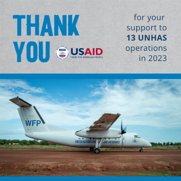 Big thanks to the United States of America 🇺🇸 on this #ThankYouThursday! Thank you @USAIDSavesLives for your crucial support to #UNHAS flights and the humanitarian community in 🇦🇫 🇧🇫 🇨🇫 🇹🇩 🇨🇩 🇭🇹 🇲🇬 🇲🇱 🇲🇿 🇳🇬 🇸🇸 🇸🇩 🇾🇪 Your commitment is truly appreciated!
