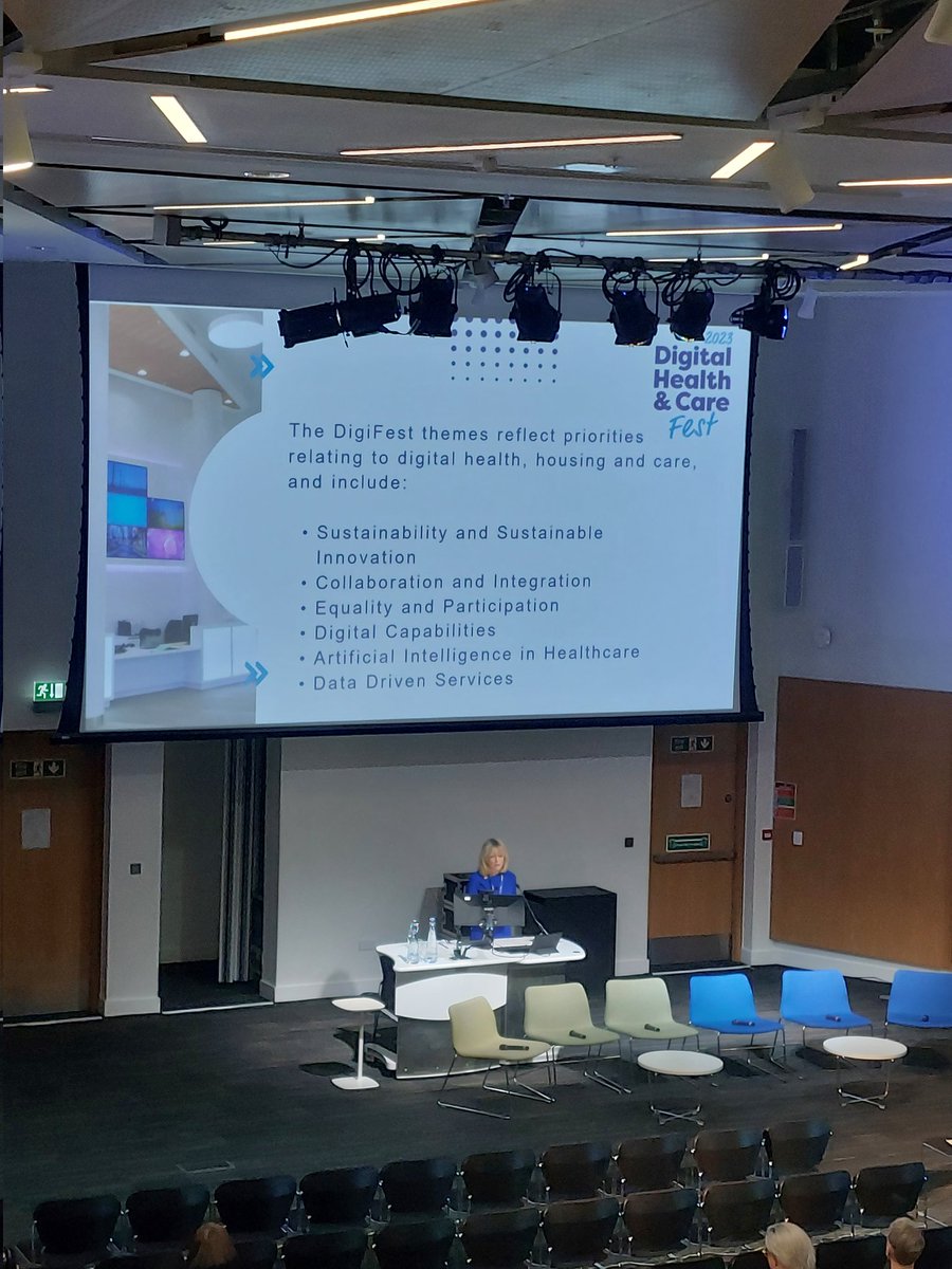 #DigiFest23 looks set up for an packed and engaging 10th event today. Looking forward to meeting colleagues new and old and sharing progress on <a href="/carefit_study/">carefitstudy strathclyde</a> alongside #iSupport with colleagues from Strathclyde