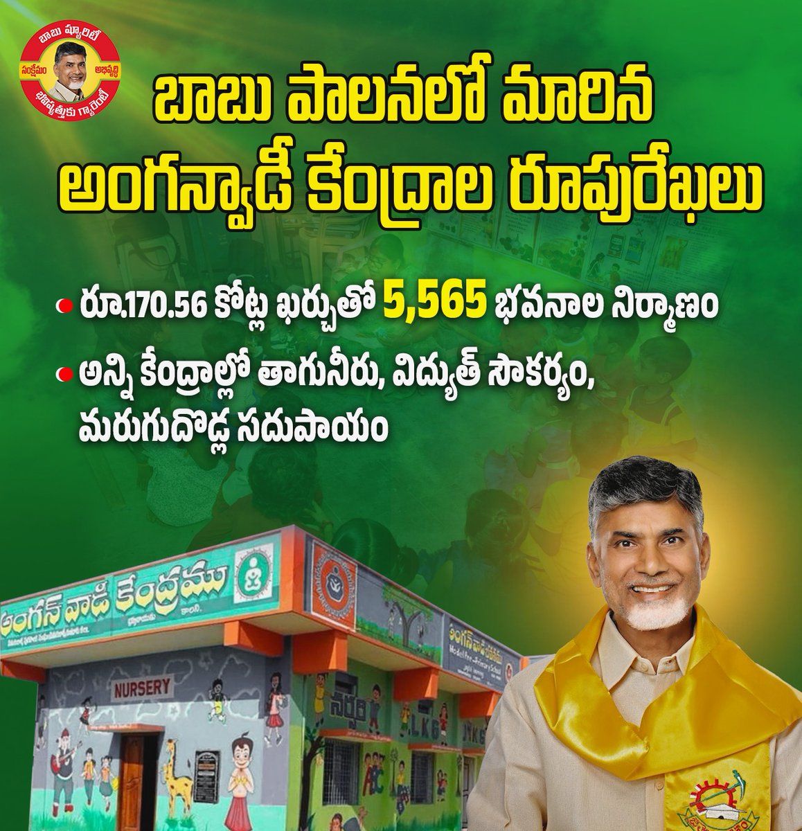 CBNAgain's tweet image. చంద్రబాబుగారి పాలనలో మారిన అంగన్వాడీ కేంద్రాల రూపురేఖలు
#ChandrababuNaidu #CBNAgain #CBNForDevelopment #NCBN