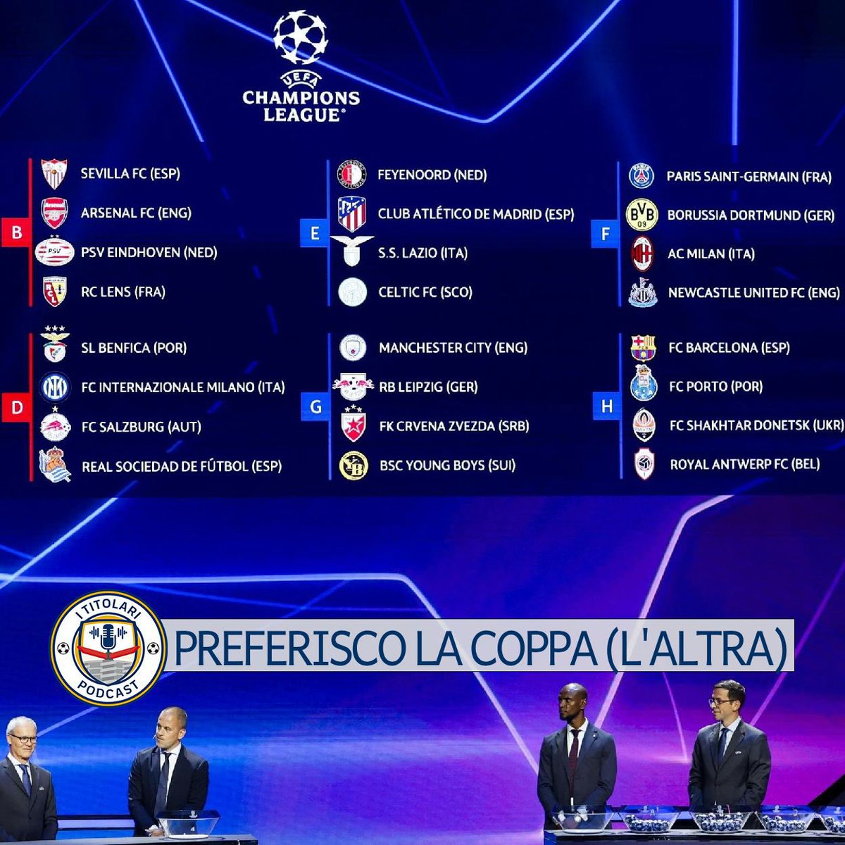 TitolariPodcast's tweet photo. 🇪🇺Giovedì 

🗣️@stepstizzarelli, @Busonzio e @Guaglia6 

📄 I gironi di Champions con promosse e bocciate, qualche previsione ed il primo classificone

BUON ASCOLTO‼️

#UEL #UCL #SerieA https://t.co/hpJ0uR25fe