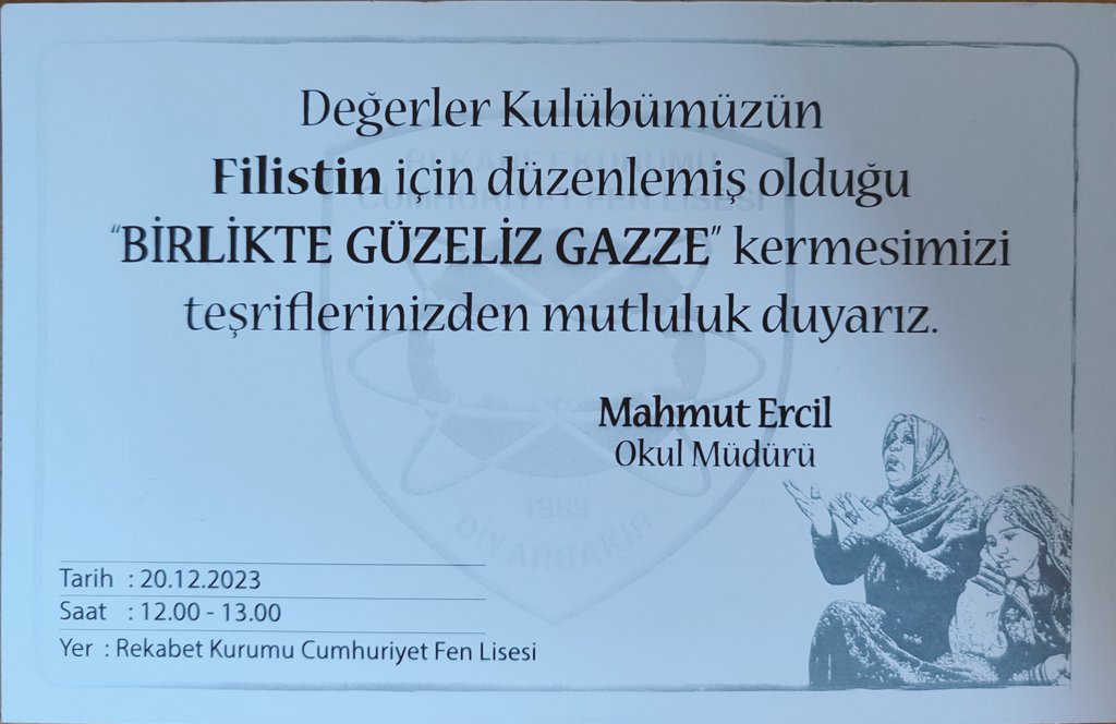 Kermesimize tüm hemşerilerimizi bekliyoruz. #MazlumaBirKucak #İyilikZamanı #GazzeiçinHareketeGeç
Detaylı bilgi için bize ulaşabilirsiniz.