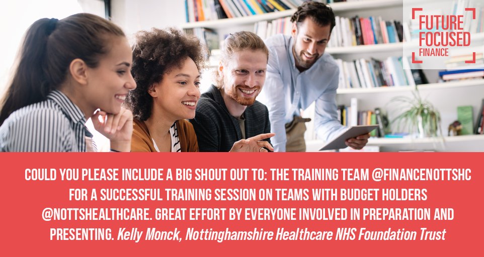 OneNHSFinance's tweet photo. Could you please include a big shout-out to:
the Training Team @FinanceNottsHC for a successful training session on Teams with budget holders @NottsHealthcareon. Great effort by everyone involved in preparation and presenting. Kelly Monck. #ThankYouThursday https://t.co/0KGVaSeMOM