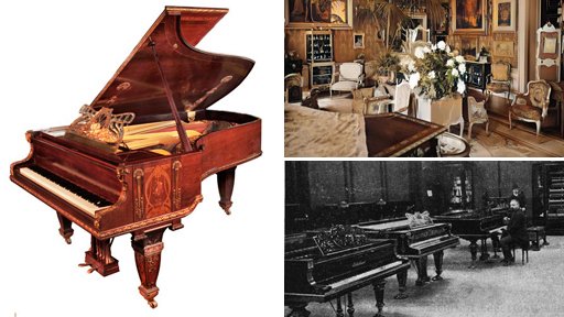 besbrodepianos's tweet image. This unique, 1899 #Bluthner grand #piano was showcased at the 1900 Paris Exposition Universelle. It was bought by #King Edward VII and #Queen Alexandra. The photo from @RCT website shows this piano situated in the Small Drawing Room of #Marlborough House in 1912.