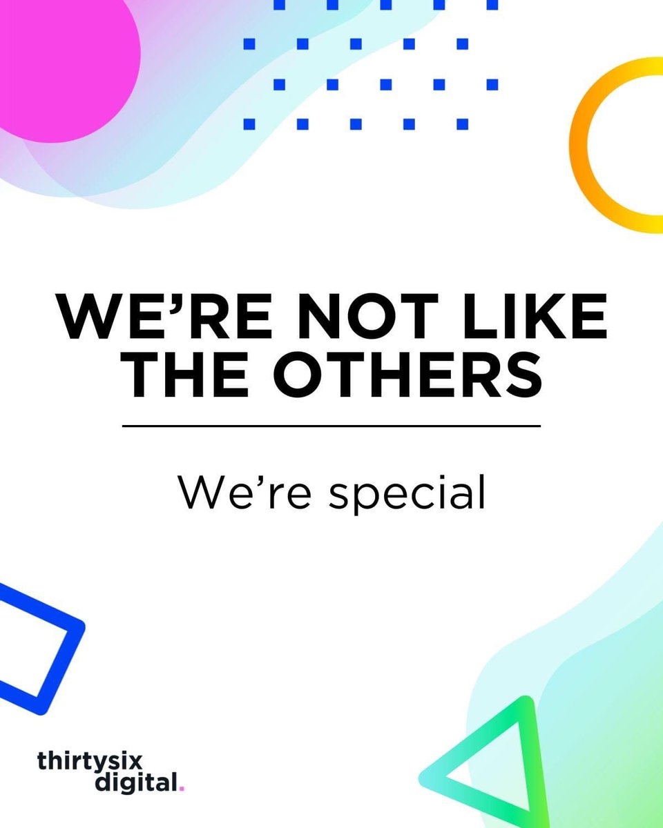 36Digital's tweet photo. Are you special? ✨

We're probably the best thing since sliced bread...probably.

What sets you apart in your industry?

Tell me what you're proudest of and why!

#CreativeAgency #SEO #WebDesign #PPC #Design #Marketing #startup #strategy #special https://t.co/ZpB0FgXwJp