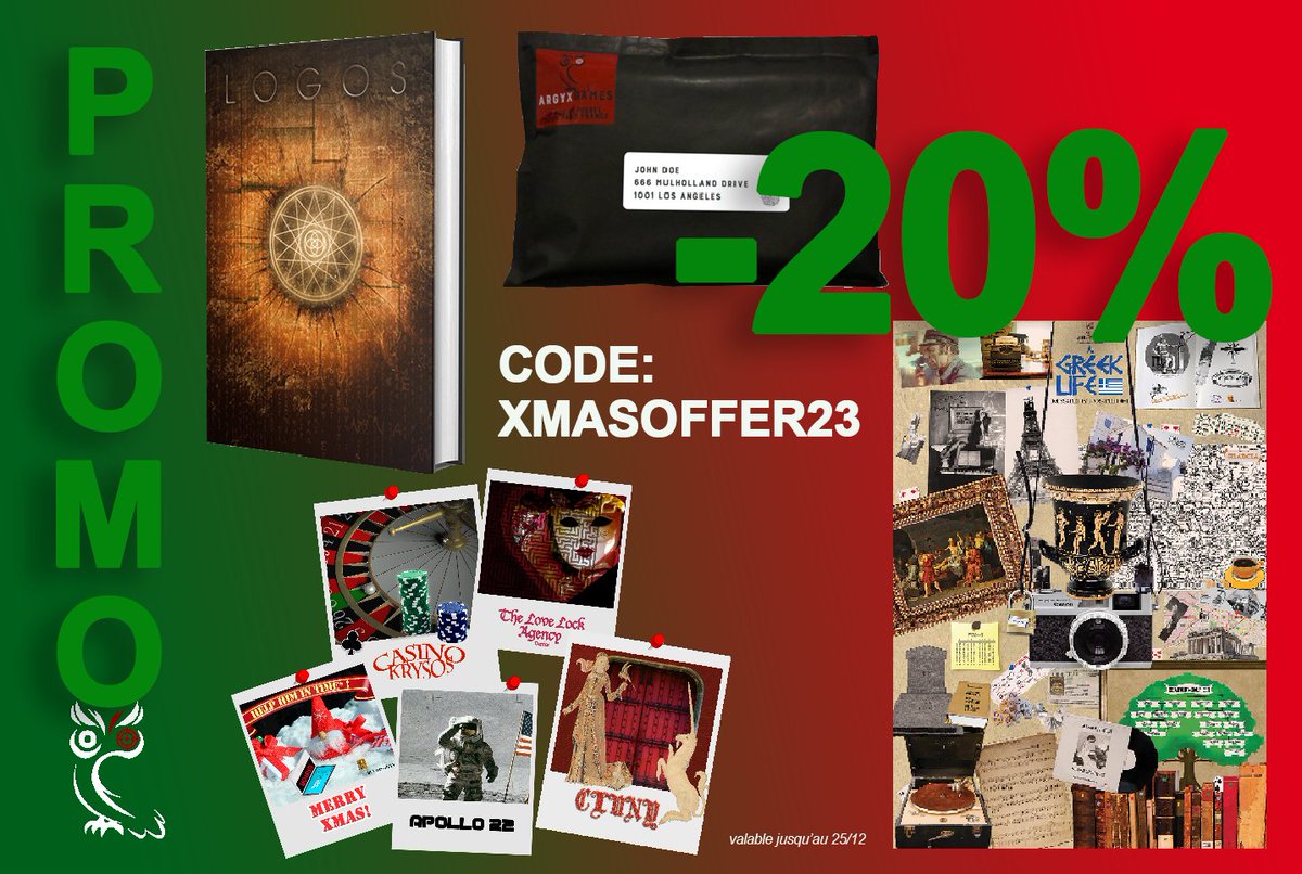 Jusqu'au 25/12, -20% sur une sélection de jeux dans notre boutique en ligne. Joyeuses fêtes ! 
argyxgames.com/shop