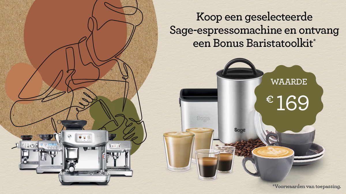 Kaldigroningen's tweet photo. Probeer een halfautomaat van Sage bij ons uit en overtuig u van de kwaliteit en het gemak. Onze baristas helpen u graag op weg. Naast de scherpste prijs ontvangt u bij ons bij enkele modellen ook een cadeaupakket t.w.v. € 169,00 (tot en met 31 dec.). 

Westerhaven 62A Groningen https://t.co/I5GbVvPTJC