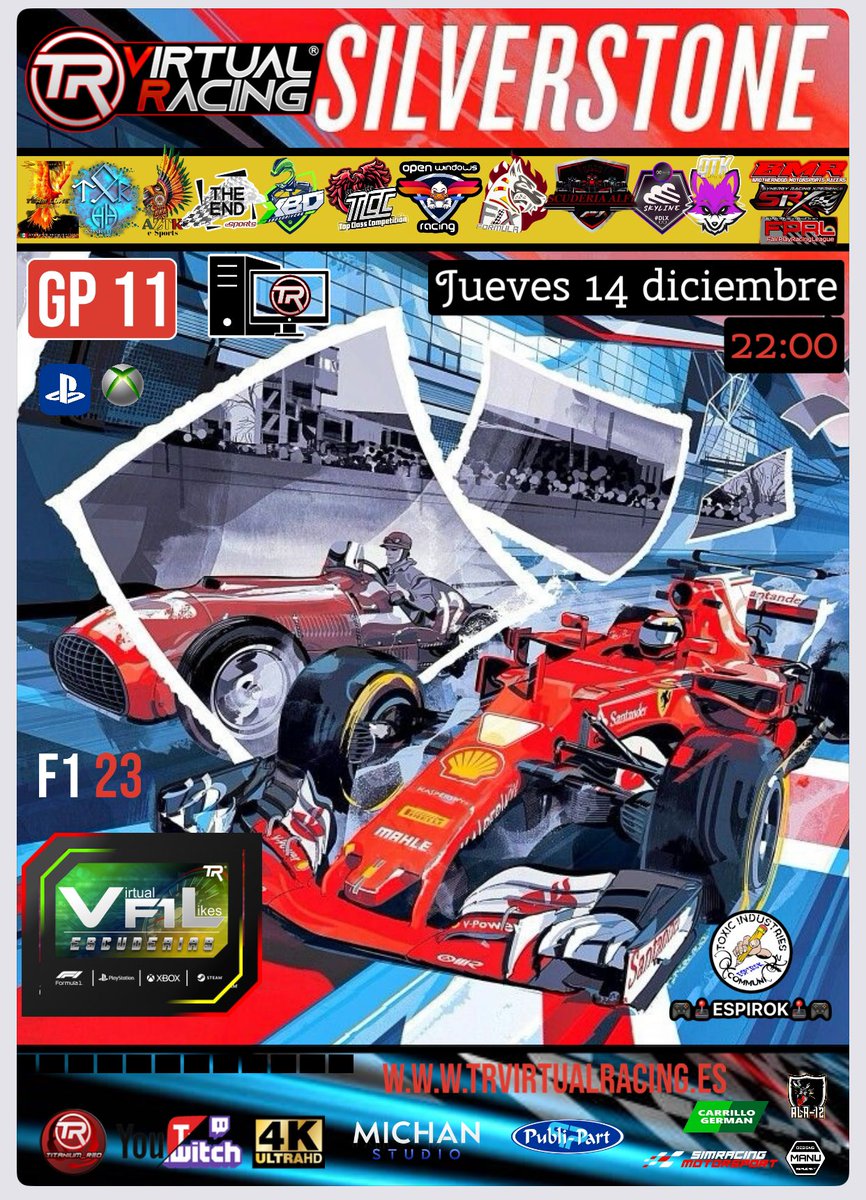 Vamos a por la jornada 11 en silverstone.. arriba <a href="/TRVirtualRacing/">Titanium Red Virtual Racing</a>