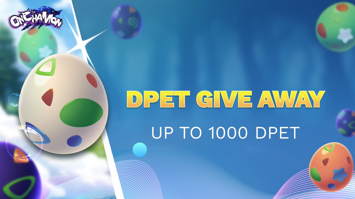 OnChaMon's tweet photo. 🎉 GIVEAWAY ALERT! 🥚🎁 WELCOME EGGVENTURE SEASON 2 WITH A CHANCE TO WIN UP TO 1000 DPET!

Join the celebration for Eggventure Season 2 with our exciting giveaway event. Participating is super easy:

🔍 HOW TO ENTER:

Step 1: 📸 Snap a pic showcasing your egg and drop it in the comments, tagging 3 friends.
Step 2: 👍 Like, repost, and follow Onchamon on X.
Step 3: 📘 Follow us on Facebook: https://t.co/Zt7I0PjzS4
Step 4: ✉️ Join our community on Telegram: https://t.co/bnW5s5iIQd
Step 5: 💬 Dive into our Discord: https://t.co/NbDeRdJQqK

⏰ Valid entries will be accepted until the end of the Generation phase.
🎉 5 LUCKY WINNERS will be selected using https://t.co/vk75Al7KbG, with each prize valued at 200 DPET.

Don't miss out! Join Eggventure Season 2 and enter the giveaway for a chance to win fantastic rewards! 🚀🐣

——— 
🇫Facebook: Follow us on https://t.co/EFpZfwn4y0
📷Telegram: Join our community https://t.co/57fHZGWc3X 
📷Discord: Get involved on https://t.co/NbDeRdJQqK

#Onchamon #Giveaway #Dpet #KardiaChain #Web3Gaming📷