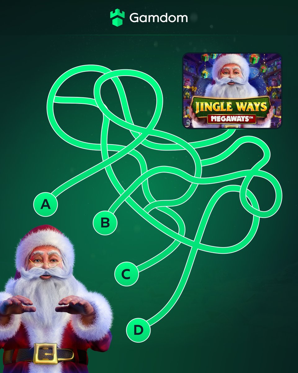🎅Santa is in a festive maze and he's counting on your help to guide him to the magical slot! 🎅

Can you be his guiding star through the twists and win free spins? ✨🤔

🎄Share your userID along with your answer
🎄Tag a friend to assist Santa on his  journey!

Good luck on this