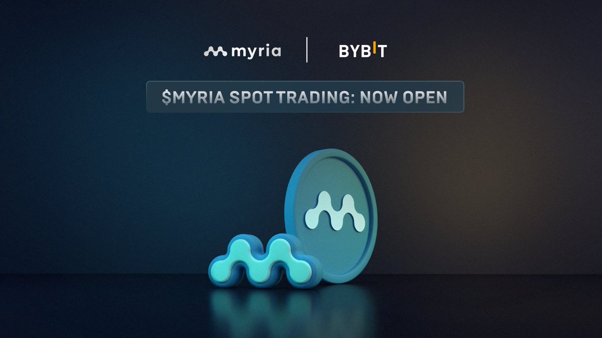 Myria's tweet photo. $MYRIA is officially live on @Bybit_Official and available for spot trading! 🚀

👉🏼 Deposit and trade $MYRIA with ByBit and stand a chance to win from the 15,000,000 MYRIA prize pool.

https://t.co/NaSkdccmt0 https://t.co/AMnkuPRu0b