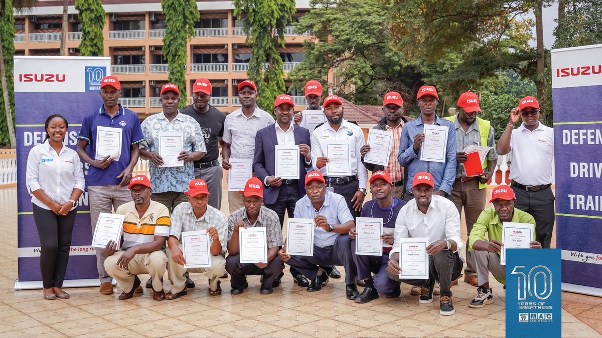 IsuzuUganda's tweet photo. At Mac East Africa, safety is our biggest priority, which is why we always have free defensive driving training sessions for drivers, especially bus and truck drivers, that equip them with better skills to keep their pasengers and other road users safe.
#10YEARSOfGreatness https://t.co/70rkExEsjN