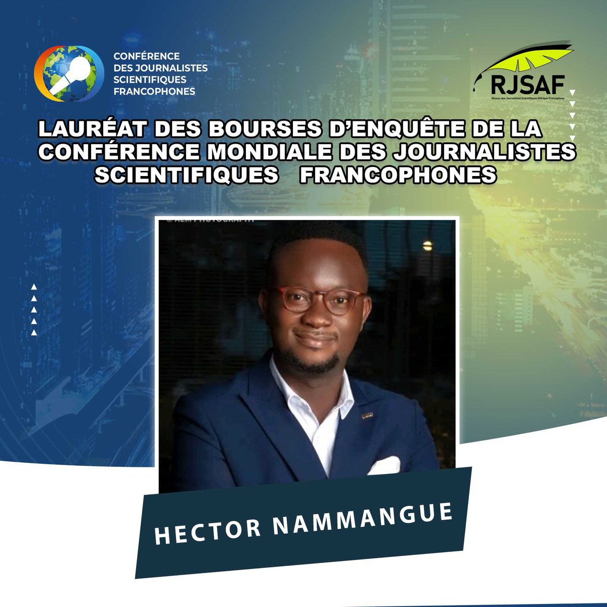 Hector Nammangue est le promoteur du media thématique VERT-TOGO, 1er webmagazine sur l’environnement, l’économie verte et les ODD au #Togo. Il est le président de l’Association Togolaise des Journalistes Engagés pour l’Environnement (ATJ2E) et lauréat de notre bourse (RJSFAF).