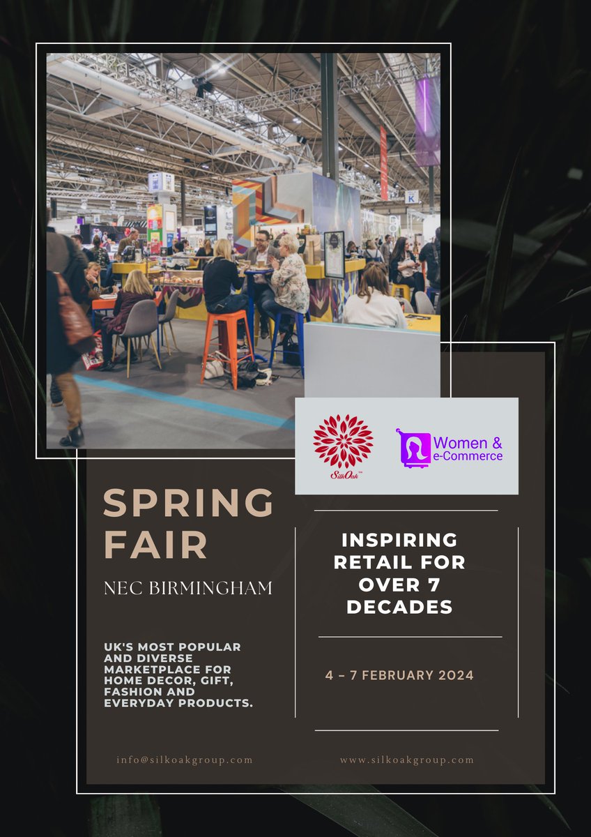 SilkOakGroup's tweet photo. Why exhibit at the Birmingham Spring Fair? Spring Fair is a destination for purchase-ready buyers; where business is done, and orders are written. It facilitates connections between retailers, exhibitors, designers and marketers. https://t.co/7IfxxI1rnr