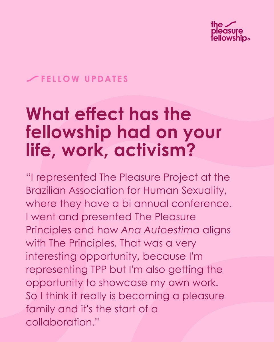 thepleasureproj's tweet photo. 🌻💡Pillowtalk with the 2021 cohort of Pleasure Fellows begins! Get comfy and learn about the #impact of the Pleasure Fellowship. Today we hear from:
👄Laura
👄Leeza
👀https://t.co/Und5DORyTP
#PleasureFellowship #SRHR #ImpactStories #PleasureMatters #S3xed #CSE https://t.co/jwhApSRCpM