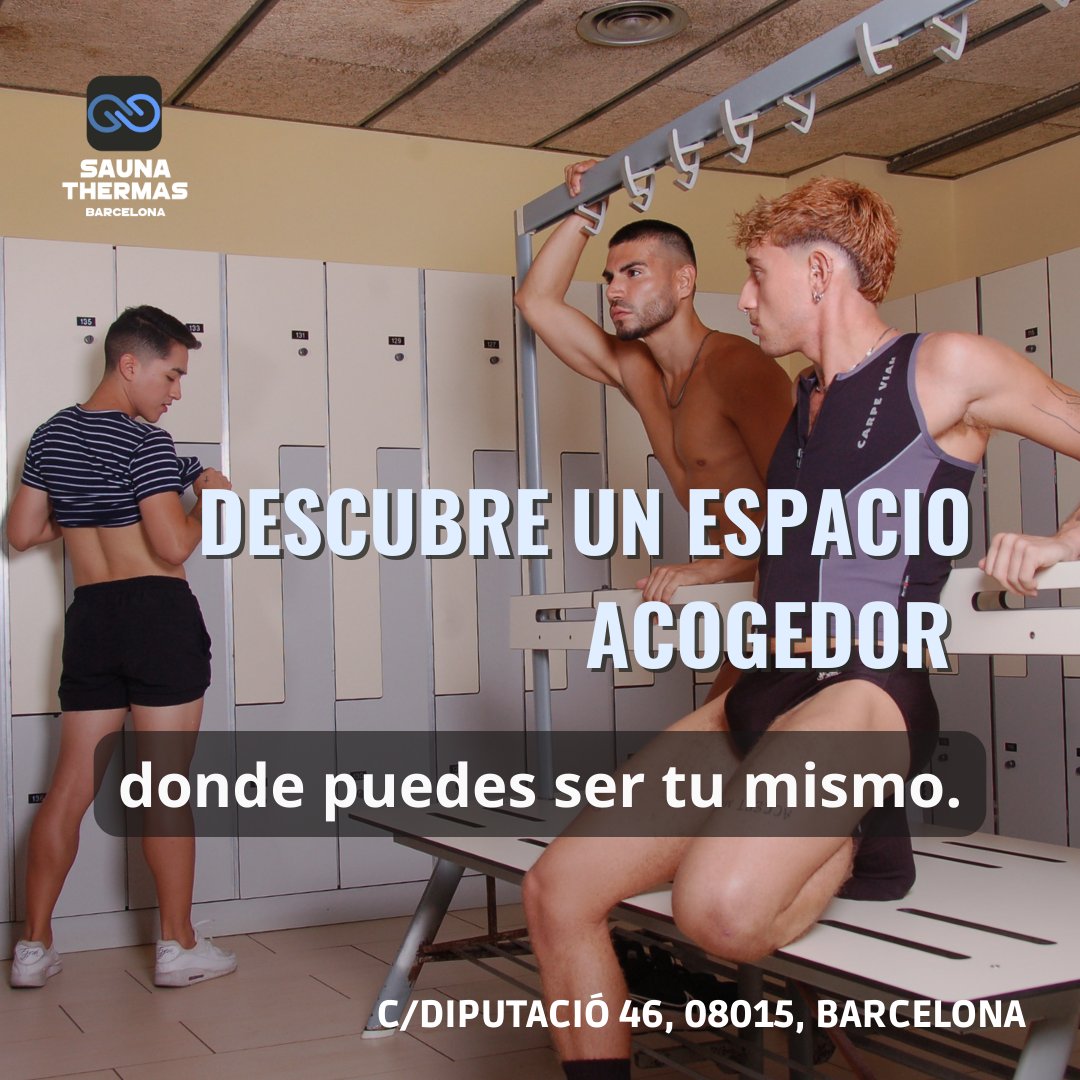 En Sauna Thermas, la atmósfera picante y la buena energía son nuestra especialidad. ¡Ven y únete a la diversión! 🎊💋 #EspecialidadThermas 
.
.
.
#saunathermas #gaybathhouse #saunatime #saunagaybarcelona #juevesdesauna #diversiónasegurada #saunasbarcelona