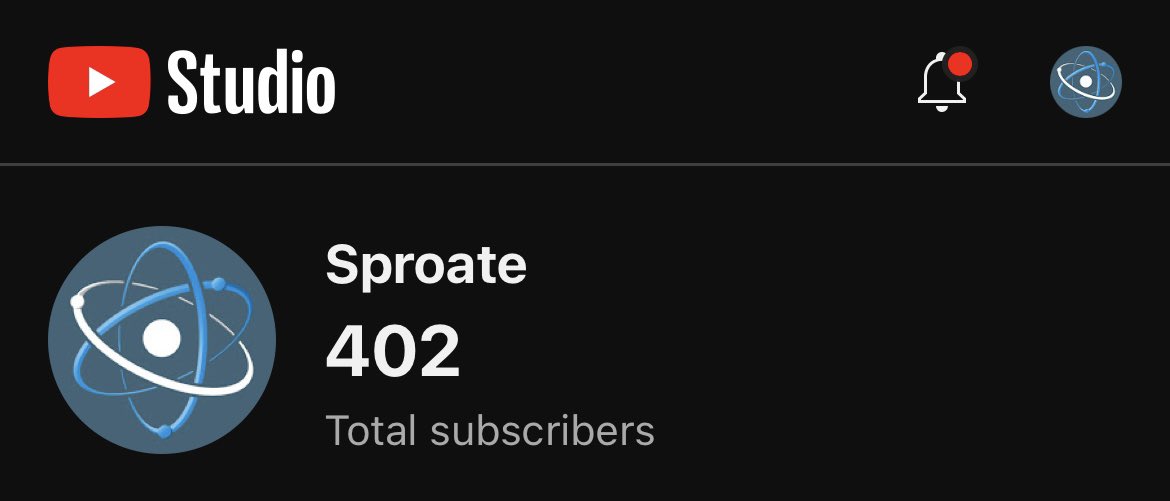 Sproate_'s tweet image. Next Mini Milestone ☑️
🔜 500 👀⏳
#RoadToPartner #YouTubePartner