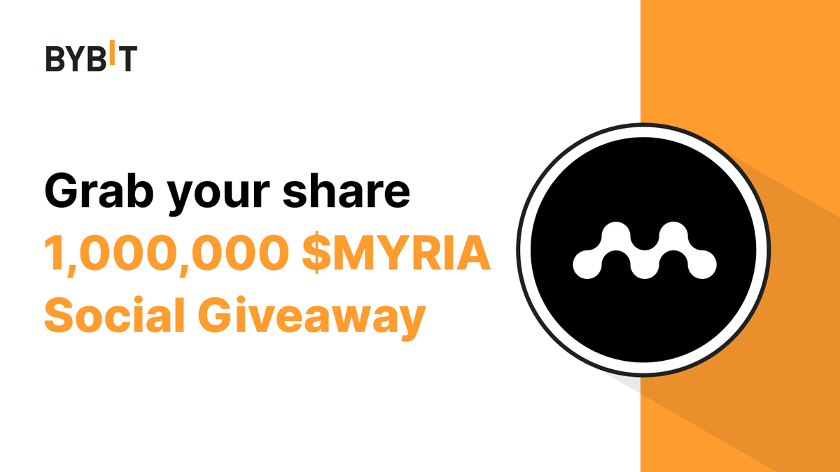 Grab a slice of the 1,000,000 $MYRIA through our Social Giveaway: shor.by/EONG How to Win 1. Follow @bybit_official & @Myria 2. Like, Retweet and Comment on this post below👇 shor.by/hI0B 1,000 winners will be randomly selected! #BybitSpot