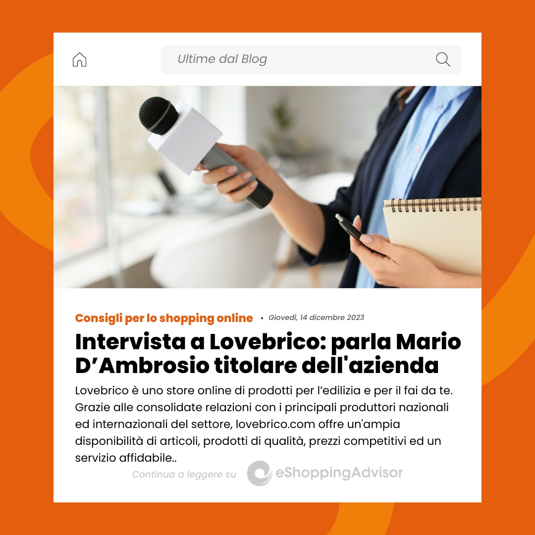 Hai mai sentito parlare di Lovebrico? 🤔

Se desideri saperne di più, clicca sul link e leggi l’intervista completa a parla Mario D’Ambrosio, titolare di Lovebrico. ⤵️

hubs.la/Q02d2h5l0