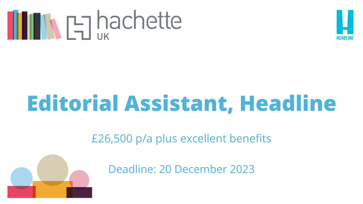 Hachette Careers (@hachettecareers) on Twitter photo If you LOVE commercial fiction and are looking for an entry level role in a dynamic editorial team, look no further.
Apply now to be an Editorial Assistant at <a href="/headlinepg/">Headline Books</a>: rb.gy/48kgqf If you LOVE commercial fiction and are looking for an entry level role in a dynamic editorial team, look no further.
Apply now to be an Editorial Assistant at <a href="/headlinepg/">Headline Books</a>: rb.gy/48kgqf