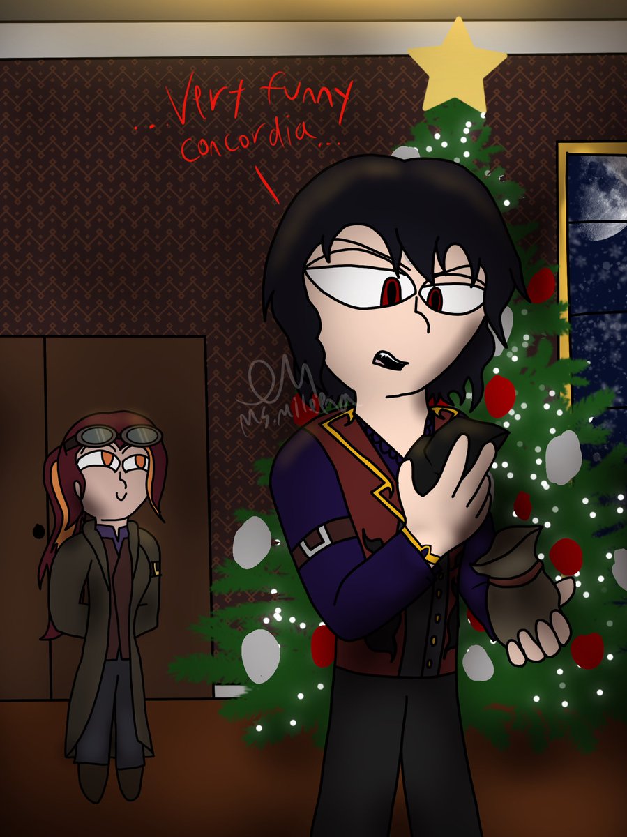 _MsMileena_'s tweet photo. Day 13 - Coal
For today’s day I used two of the Heads of Nightingale Institute, Ernaz and Concordia! I imagine Concordia decided to prank Ernaz by giving him coal - 1/3
#inkdrawcember #inkdrawcember2023 #drawcember #drawcember2023 #decemberprompts #digitalart #digitalartist https://t.co/2lHmCjkilc