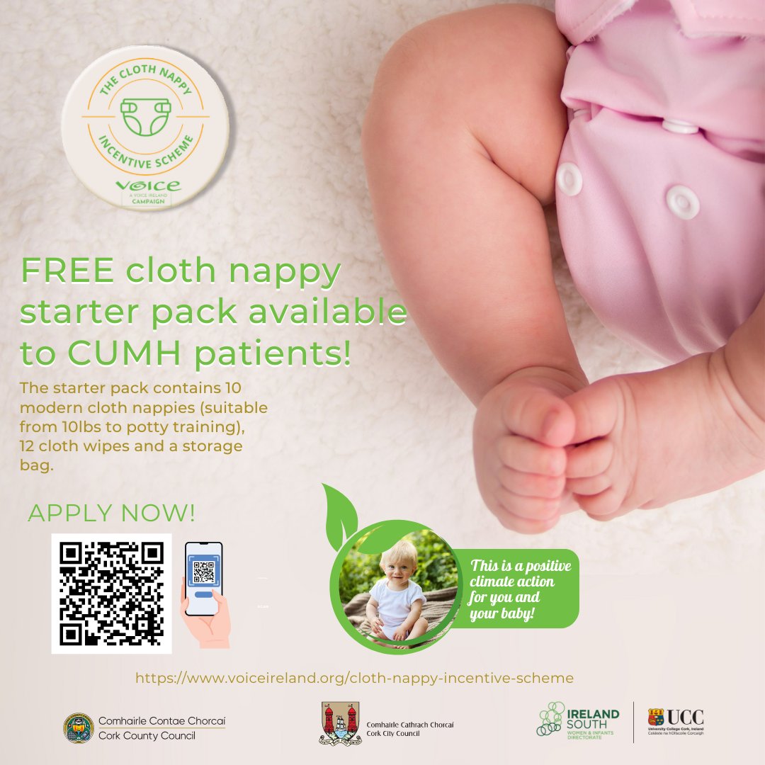 Our local authorities are participating in the VOICE Cloth Nappy Incentive Scheme! Apply below to get 10 birth-to-potty reusable nappies and inserts, 12 cloth wipes, and a wet bag. voiceireland.org/news/we-are-gi… #ChooseToReuse #BreakFreeFromPlastic #Nappies