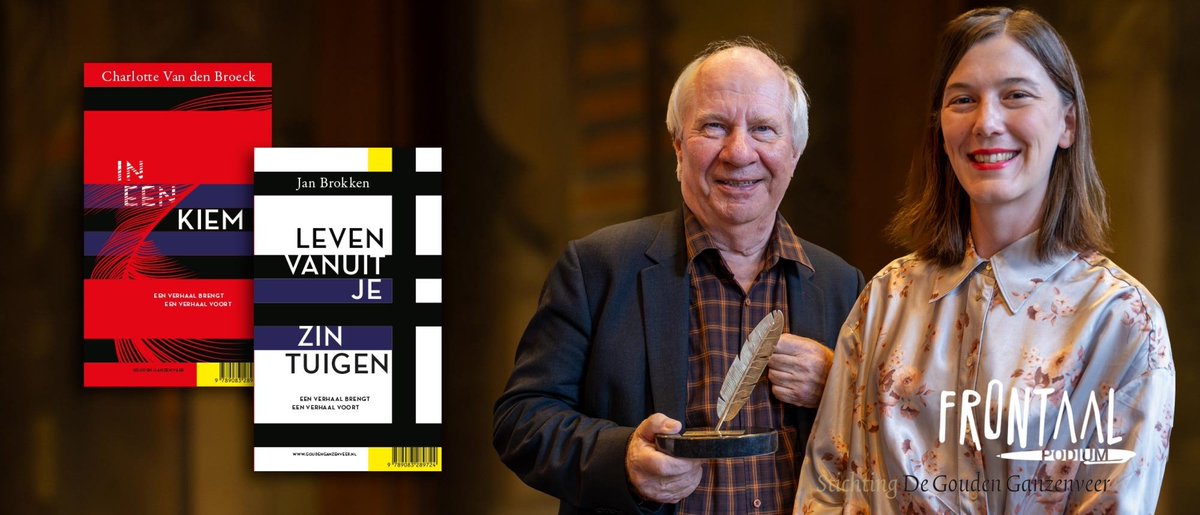 Vanavond in @donnerboeken: een gesprek tussen Jan Brokken & Charlotte Van den Broeck. De aanleiding: de Gouden Ganzenveer die Brokken dit jaar ontving 🪶 Hij en aanmoedingsprijswinnaar Charlotte publiceerden samen ‘Een verhaal brengt een verhaal voort’. donner.nl/jan-brokken-en…