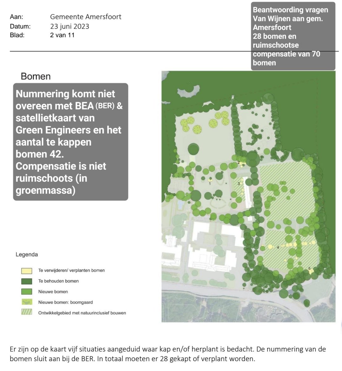 DeBeef's tweet photo. @Johnasvlammeren @NatanjaTweet Kapkaart St Jozef/ Blom van ontwikkelaar (28) wijkt af van BER (45). Volgens BER meer kap. Ook kap m2 bossage is niet zichtbaar. Geen ruimschootse compensatie! Willen jullie de werkelijke kap bekend maken &amp; omrekenen naar groenmassa? @Robmolenkamp https://t.co/riPuJ8rk86