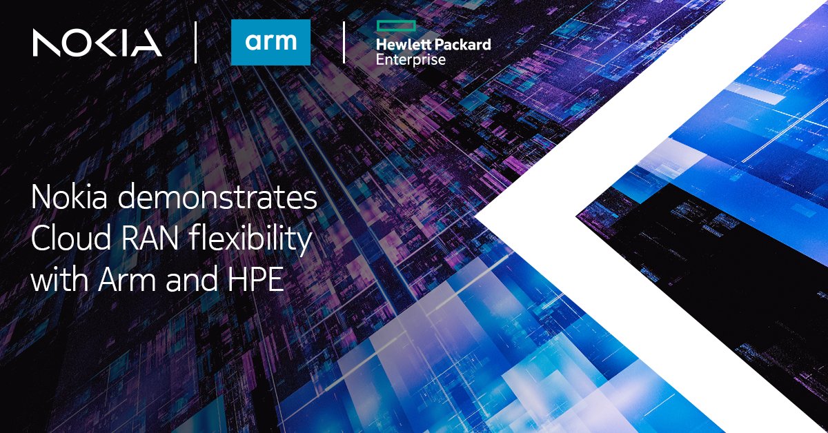 Together with our partners <a href="/Arm/">Arm</a> and <a href="/HPE/">HPE</a>, we completed a successful Cloud RAN trial demonstrating that our #CloudRAN solution with In-Line accelerator architecture works seamlessly on multiple silicon architectures.

Read the press release 📰: nokia.ly/47Zd6EG

#anyRAN