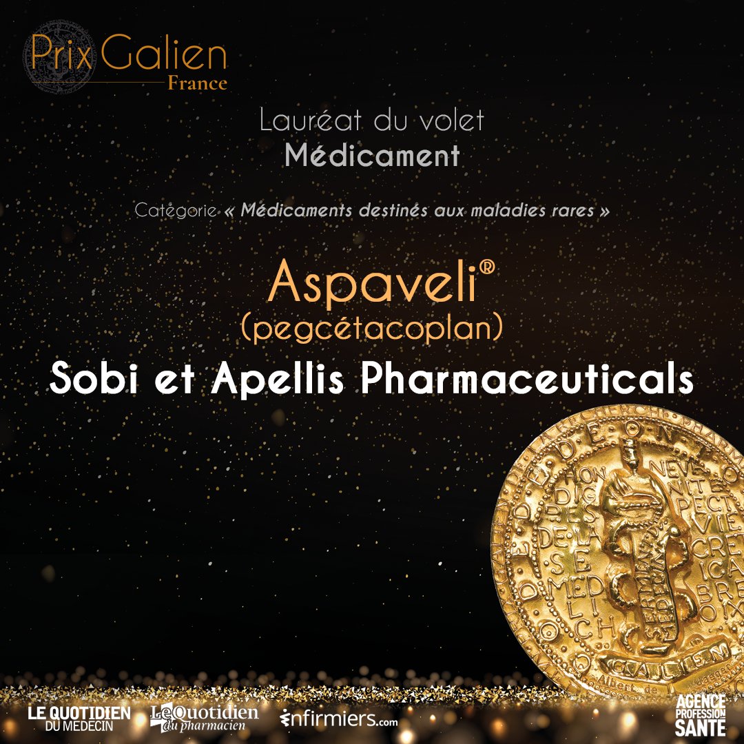 Prix Galien (@prixgalien) on Twitter photo #PrixGalien2023⎜ Lauréat Médicament - catéorie Médicaments destinés aux #maladiesrares
ASPAVELI® - pegcetacoplan - Sobi
Prix remis à Sébastien Le Roux, Vice-Président et General Manager France & Benelux de Sobi
<a href="/eurordis/">EURORDIS-Rare Diseases Europe</a> <a href="/Orphanet/">Orphanet</a> <a href="/AllianceMR/">Alliance maladies rares</a> #PrixGalien2023⎜ Lauréat Médicament - catéorie Médicaments destinés aux #maladiesrares
ASPAVELI® - pegcetacoplan - Sobi
Prix remis à Sébastien Le Roux, Vice-Président et General Manager France & Benelux de Sobi
<a href="/eurordis/">EURORDIS-Rare Diseases Europe</a> <a href="/Orphanet/">Orphanet</a> <a href="/AllianceMR/">Alliance maladies rares</a>