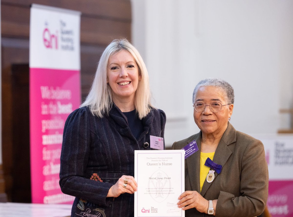 Hazel Dean ๐ (@ccnhazeldean) on Twitter photo Such an emotional day and one of the best of my nursing career. So proud to now call myself a queens nurse especially following Crystal's speech about the history and meaning of being a QN. So amazing to meet Dame Elizabeth also <a href="/TheQNI/">The Queen's Nursing Institute</a> <a href="/BecksBDaniels/">Rebecca Daniels BEM. RNC, BSc(hons), MSc, QN, PNA</a> <a href="/alison_wardley/">โจAlison Wardley๐RGN/RSCN, SPQ (CCN), QN, NMP</a> <a href="/NHS_ELFT/">East London NHS Foundation Trust (ELFT)</a> Such an emotional day and one of the best of my nursing career. So proud to now call myself a queens nurse especially following Crystal's speech about the history and meaning of being a QN. So amazing to meet Dame Elizabeth also <a href="/TheQNI/">The Queen's Nursing Institute</a> <a href="/BecksBDaniels/">Rebecca Daniels BEM. RNC, BSc(hons), MSc, QN, PNA</a> <a href="/alison_wardley/">โจAlison Wardley๐RGN/RSCN, SPQ (CCN), QN, NMP</a> <a href="/NHS_ELFT/">East London NHS Foundation Trust (ELFT)</a>