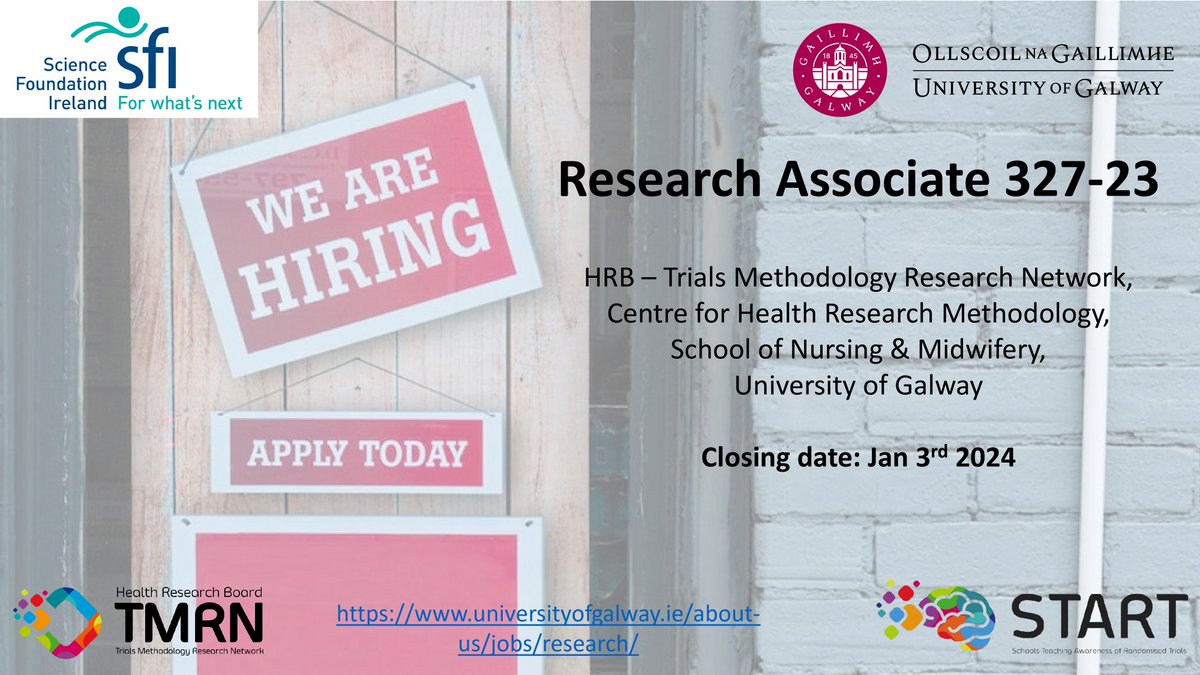 Research Associate Opportunity @STARTSchools @scienceirel @uniofgalway universityofgalway.ie/about-us/jobs/…