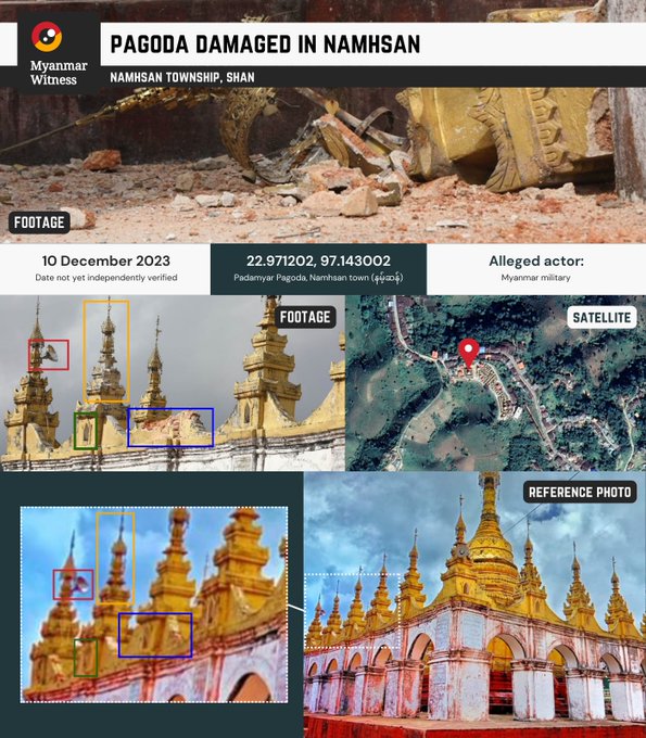 Padamyar Pagoda damaged by alleged SAC attack