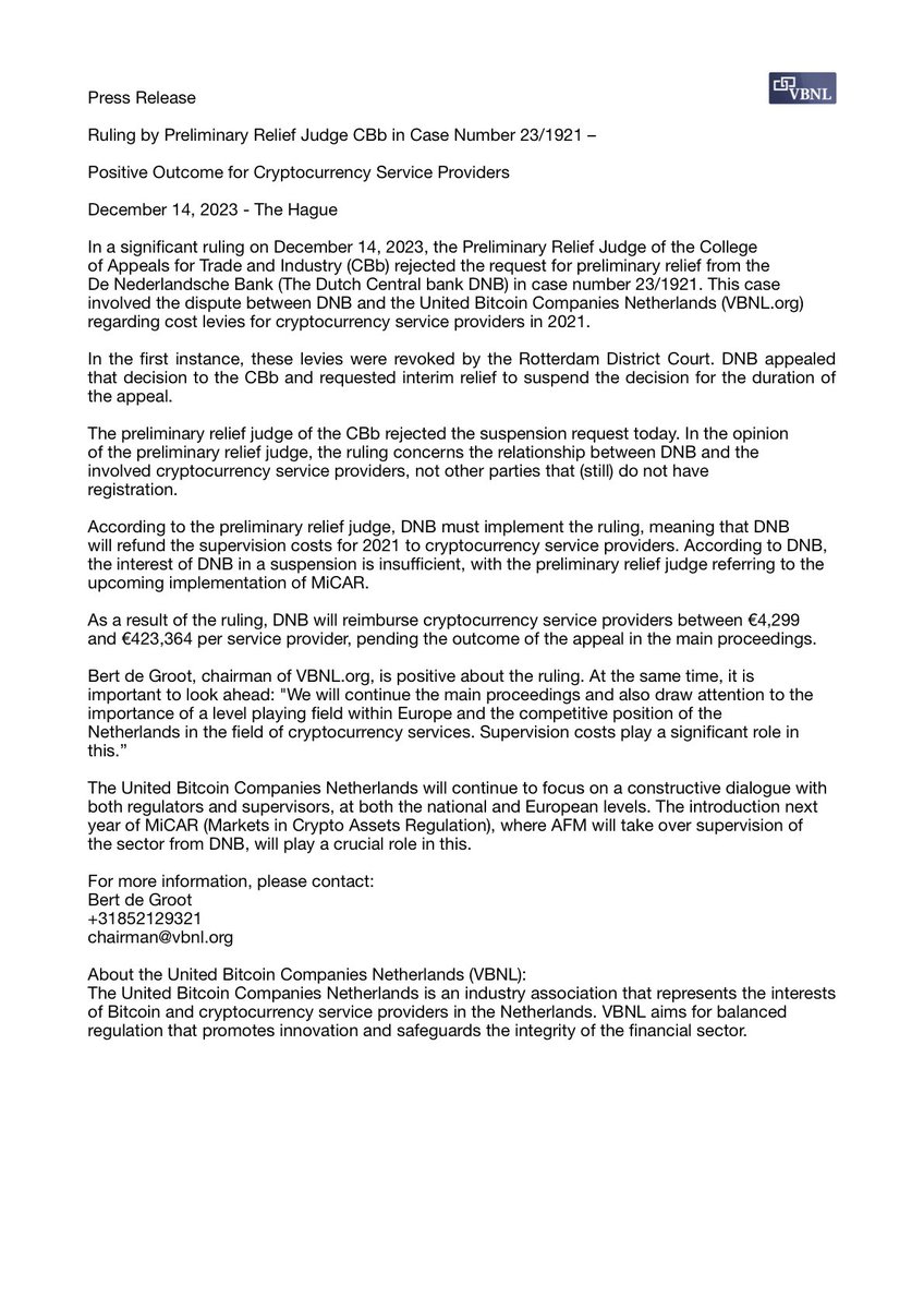 VBNL (@VerBitcoinbedNL) / Posts / X