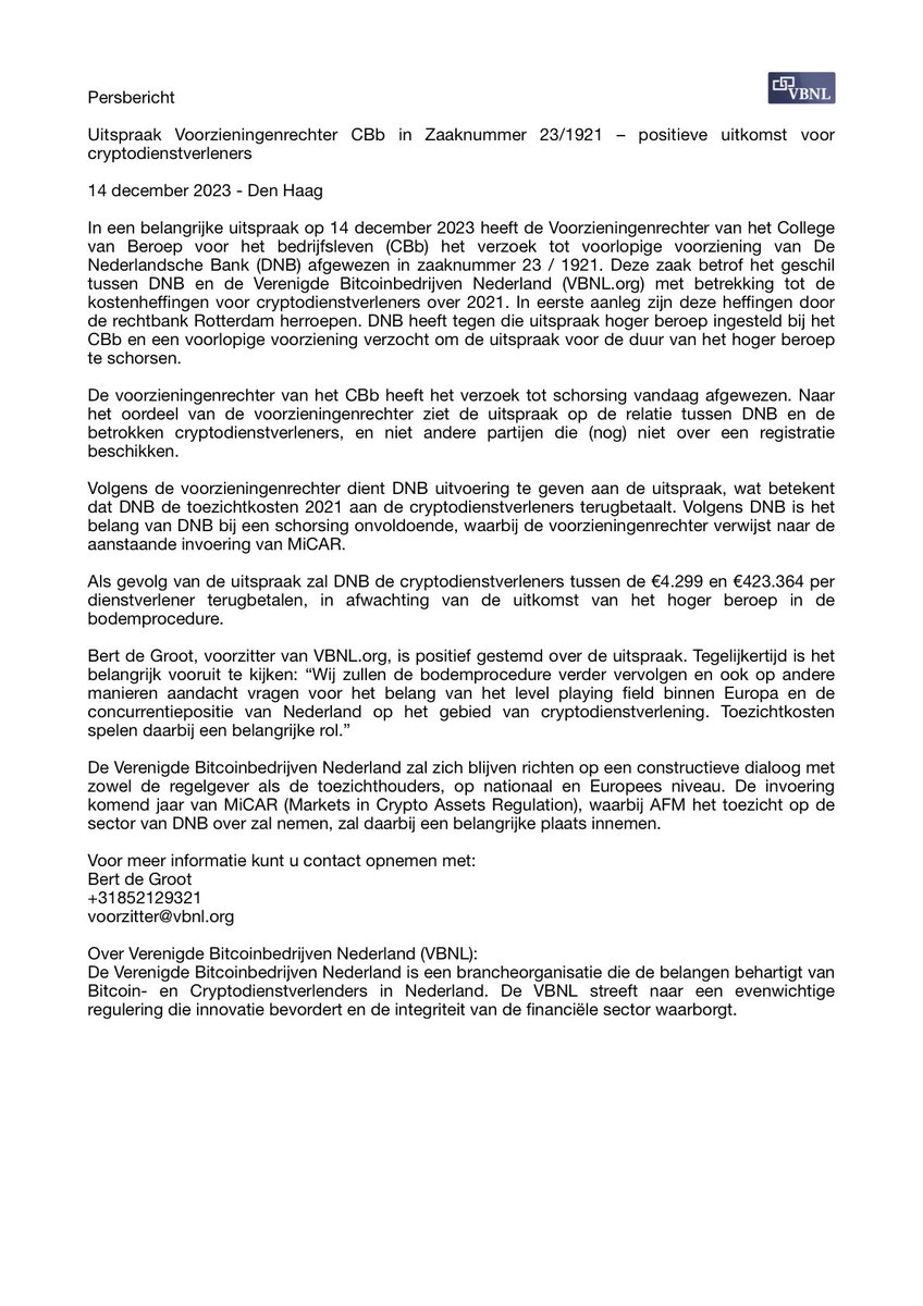 VBNL (@VerBitcoinbedNL) / Posts / X