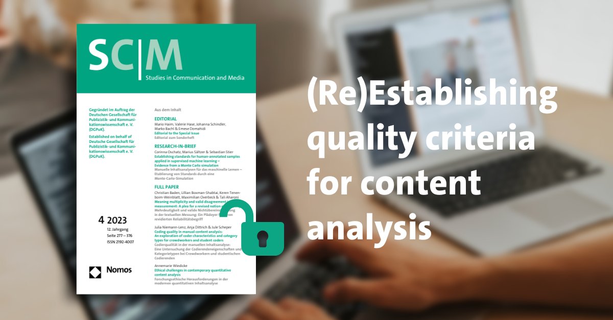 SCM Special Issue: (Re)Establishing quality criteria for content analysis: A critical perspective on the field’s core method

Read the special issue now - open access 🔓 👇