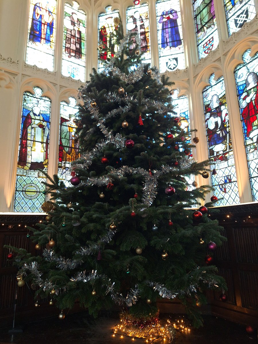 It's our beautiful Christmas tree standing proudly in the Hall. Post your Christmas tree pics here, it's great to see them all at this time of year. 
#ChristsCollegeHospitality #ChristsCollege #ChristmasCountdown #ChristmasTree