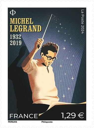 La poste vient émet un timbre Michel Legrand, pour les cinéphilatelistes.