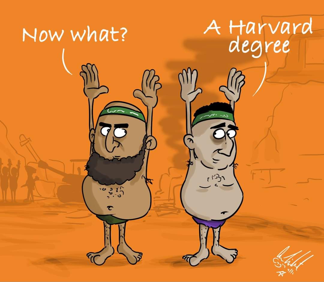 Israelkicksass's tweet photo. Artist: Or Reichert
#Harvard #harvarduniversity #harvardfail #FreePalestineFromHamas #FreeGazaFromHamas https://t.co/Ui2UBIrYjg