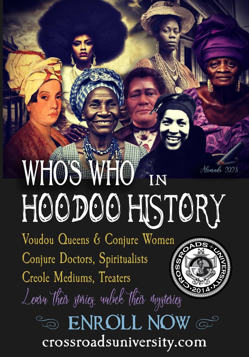 Who's Who in Hoodoo History class, honoring the ancestors of hoodoo, Voodoo, conjure, and rootwork. 🪶
crossroadsuniversity.com/courses/who-s-…