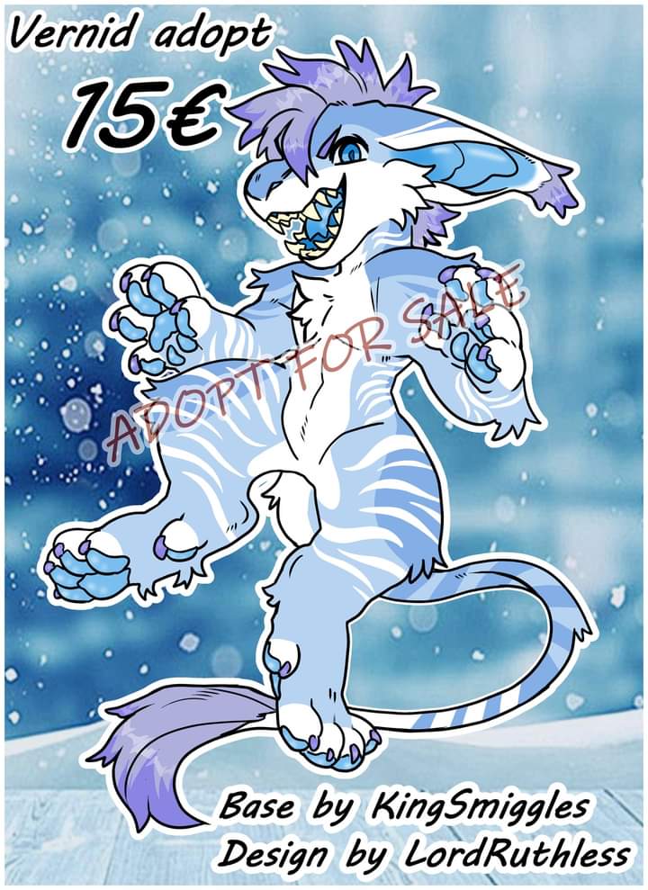 Hello, I made another little #adopt for 15euros this time it's first come, first serve ! it's winter themed #Vernid are an open species made by LiLaira95 Base by @KingSmiggles on DA Design by myself #furry #furryadopt