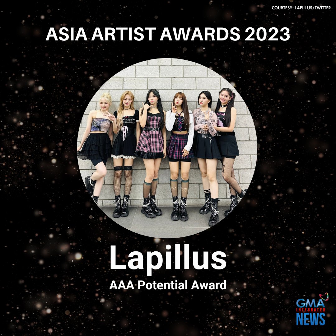 gmanews's tweet photo. Lapillus, of which Sparkle artist Chanty is a member, is one of the recipients of the AAA Potential Award at the Asia Artist Awards 2023! #AsiaArtistAwards2023 #AAA2023inPH 

Check out our live blog below for the latest updates: https://t.co/cCssMSClGO https://t.co/PzeCrwTVXy