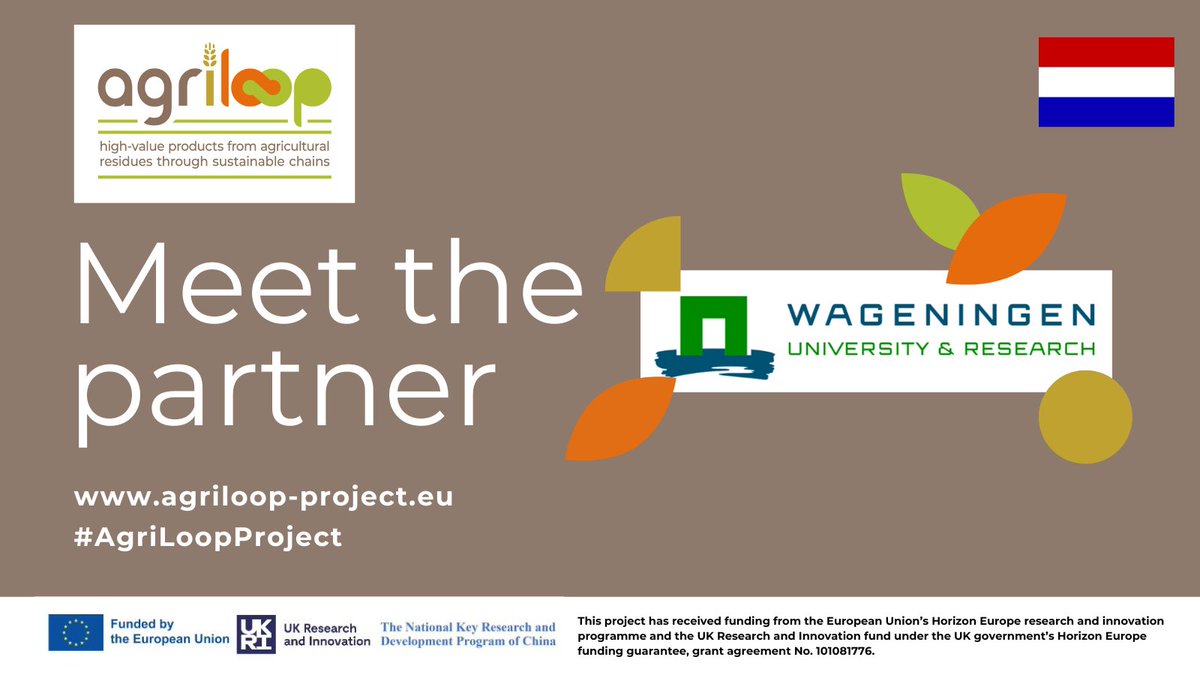 Agri_Loop's tweet photo. Meet the #AgriLoopProject partner. Based in the Netherlands @WUR are the task leader for foundational circular and strategic flows with the objective to identify, assess and safeguard the sustainability potential of innovative circular agri-residues based value chains #bioeconomy https://t.co/eWtTMXTYCC