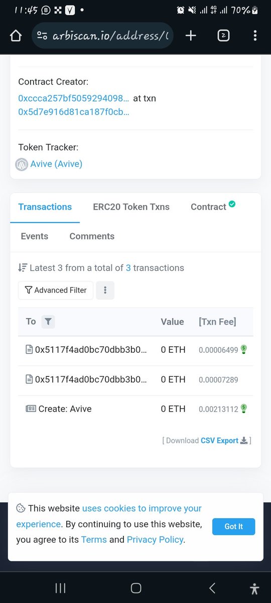 CryptkingB's tweet photo. Verified on arbiscan
#KYCPhaseOne #Avive #bullrun https://t.co/7DPOaeYpIk