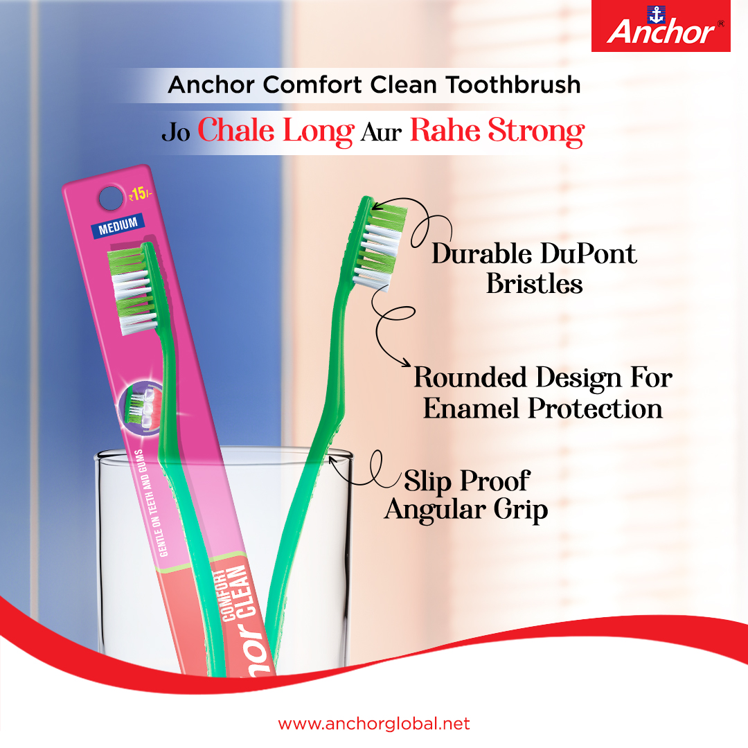 AnchorConsumer's tweet photo. From gum protection to reaching for the sneakiest germs, the Anchor Comfort Clean toothbrush protects you from oral infections and tooth decay. So go on and embrace a joy-filled smile everyday!

#OralHealth #GumProtection #DentalCare  #HealthySmile #AnchorComfortClean https://t.co/CbX3j0YPQ6